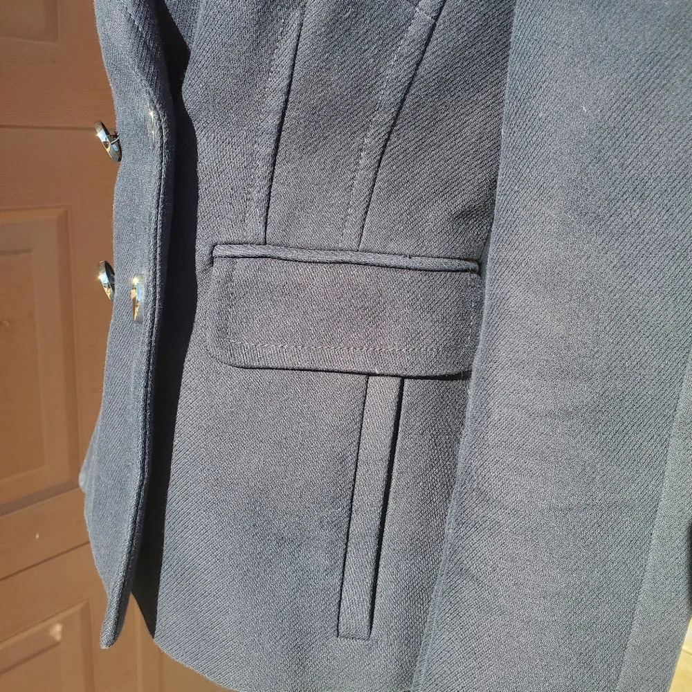 Banana Republic Navy Blue Women's Pea Coat Size XS Double Breasted Cropped - Picture 13 of 16